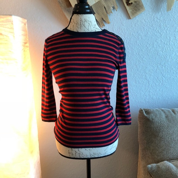 Lauren Ralph Lauren Tops - 4[Ralph Lauren] 3/4 sleeve stripes petite